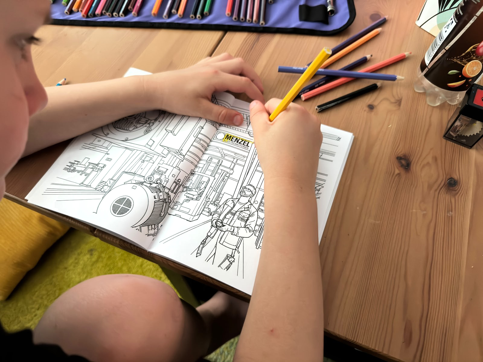 Coloring book for future motor engineers